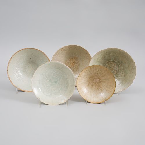 Four Chinese Qingbai Glazed Porcelain Wares