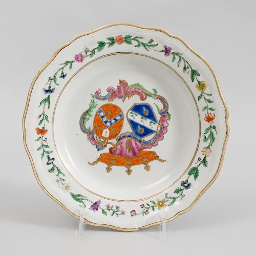 Chinese Export Porcelain Armorial Soup Plate