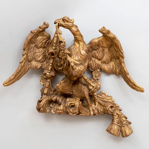 Continental Carved Giltwood Eagle with Tassels