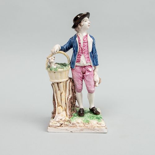 Saint Clement Faience Figure of a Goatherd, after a Model by Cyffle