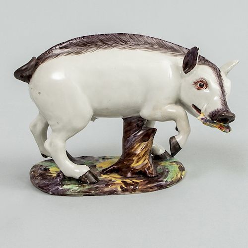 German Faience Model of a Boar