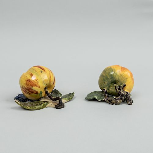 Two Dutch Delft Models of Apples 