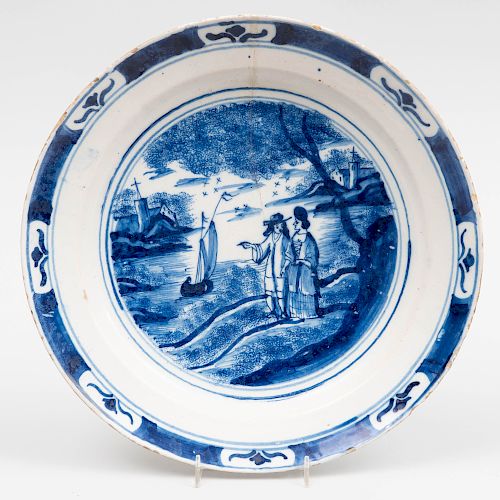 Dutch Delft Blue and White Charger 