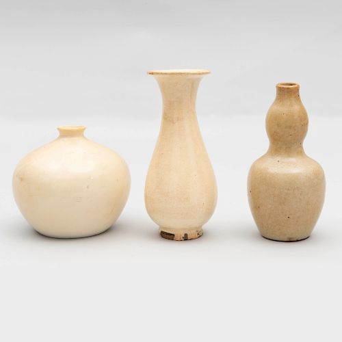 Three Chinese White Glazed Porcelain Vessels 