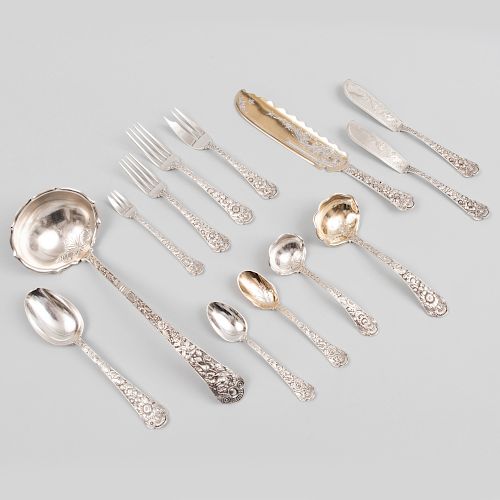 Gorham Silver Part Flatware Service in the 'Cluny' Pattern