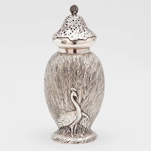 American Silver Sugar Caster, Mark of Wm B Durgin Co., Concord, and Gotham MFG Co., Providence, retailed by Bailey, Banks & Biddle