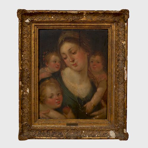 Style of Hans Van Aachen (1552-1615): Mother and Children
