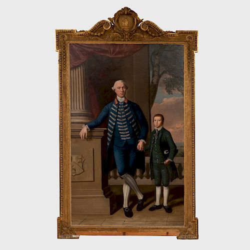 Hugh Barron (c. 1745-1791): Portrait of Charles Edwin Wyndham and his son Thomas
