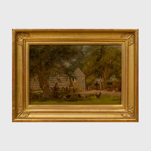 Jervis McEntee (1828-1891): The Farmyard, Upstate New York