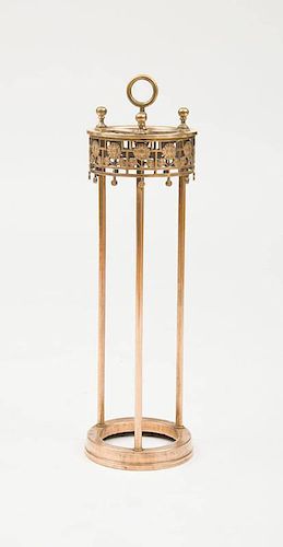 AMERICAN AESTHETIC MOVEMENT BRASS WALKING STICK STAND