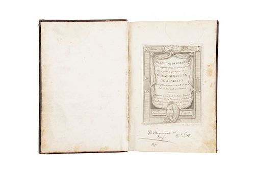 Ximénez, Mateo. Colección de Estampas que Representan los Principales Pasos... de Frai Sebastian de Aparizio... Roma, 1789. 129 láminas