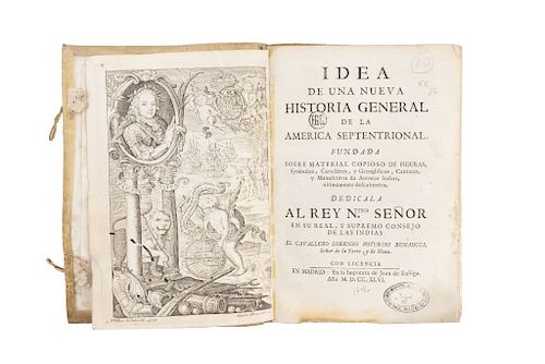 Boturini Benaduci, Lorenzo. Idea de una Nueva Historia General de la América Septentrional... Madrid, 1746. 2 láminas.
