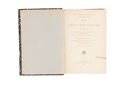 Carreño, Alberto M. Jefes del Ejército Mexicano en 1847. Biografías de Generales de División y de Brigada... México, 1847. 45 láminas.
