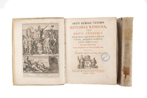 Sexto Aurelio Victor - Arntzenio, Joanne. Historia Romana, Cum Notis Integris Dominici Machanei, Eliae... Ámsterdam, 1733. Piezas: 2.