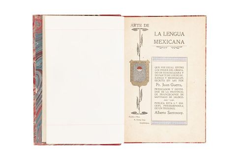 Guerra, Juan. Arte de la Lengua Mexicana que Fue Usual entre los Indios del Obispado de Guadalajara... Guadalajara, 1900. Raro.