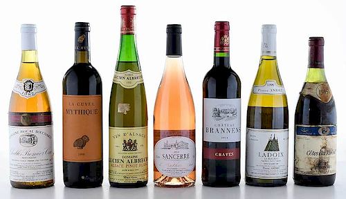 Seven Vintage French Red and White Wines