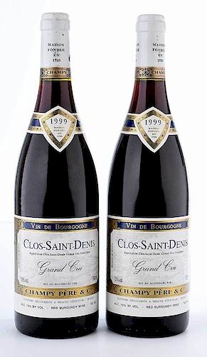 Two Bottles 1999 Champy Clos Saint-Denis Grand Cru