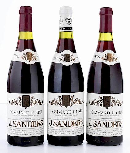 Three Bottles 1990 J. Sanders Pommard Premier Cru