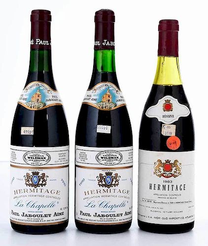 Three Vintage Bottles Hermitage, Paul Jaboulet Aîné