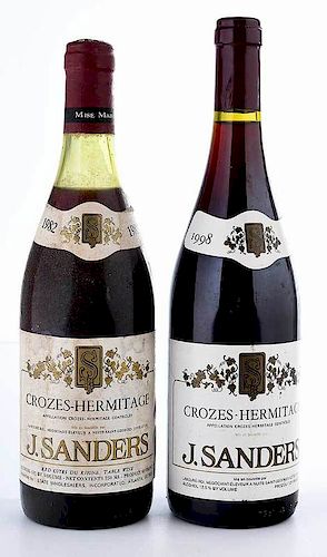 Two Vintage Bottles J. Sanders Crozes-Hermitage