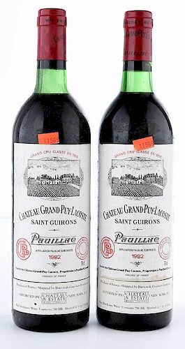 Two Bottles 1982 Château Grand-Puy-Lacoste Pauilloc