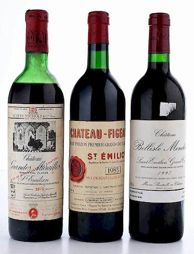 Three Vintage Bottles Saint-Émilion Grand Cru