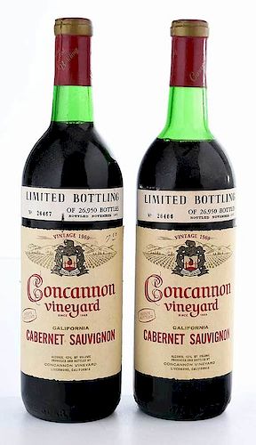 Two Bottles Livermore Valley 1969 Concannon Cabernet Sauvignon