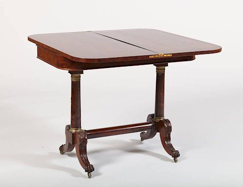 CLASSICAL GILT-BRONZE-MOUNTED CARVED MAHOGANY CARD TABLE, NEW YORK, ATTRIBUTED TO DUNCAN PHYFE