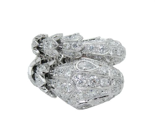 BULGARI BVLGARI Serpenti 18k White Gold Diamond Ring