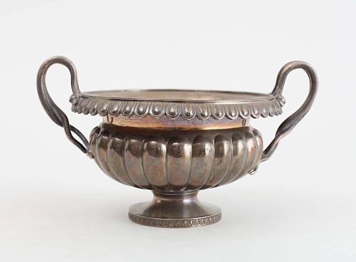 LINCOLN & FOSS COIN SILVER TWO-HANDLED SUGAR BOWL