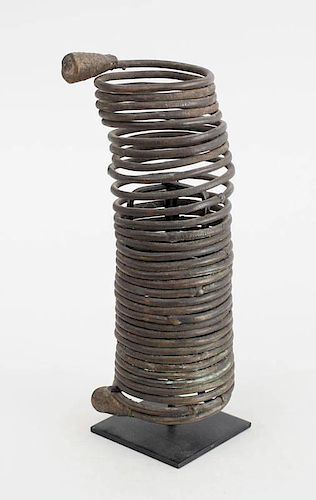 NIGERIAN BRASS CURRENCY COILED ARMBAND