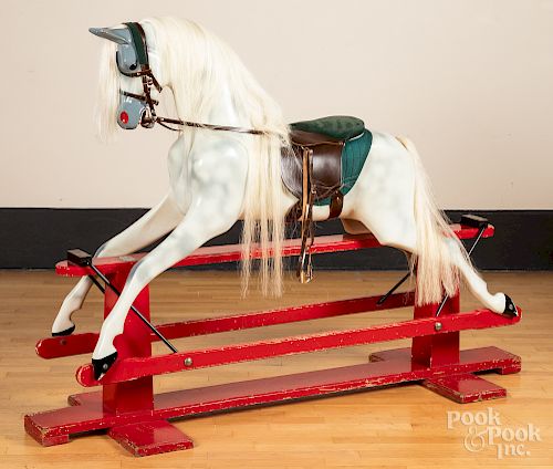Large painted rocking horse by Haddon Rockers