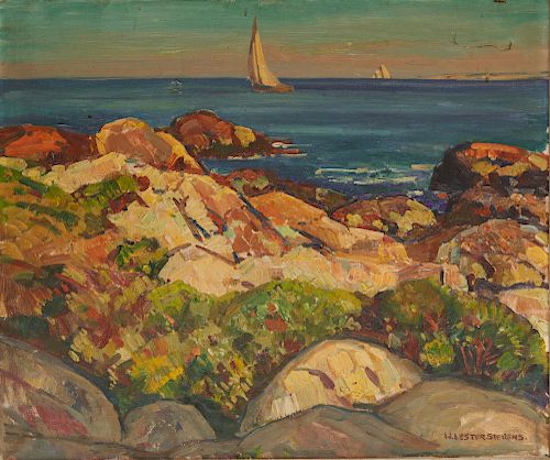 WILLIAM LESTER STEVENS, (American, 1888-1969), Coastal View, oil on canvas, 24 x 30 in., frame: 28 x 33 in.