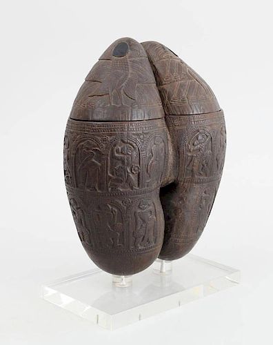 RARE INDIAN CARVED COCO DE MER, SEYCHELLES