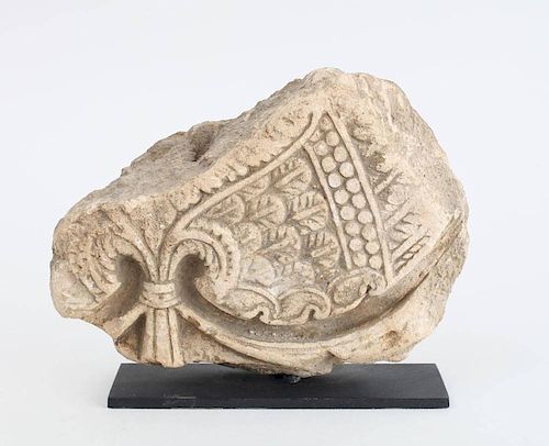 CARVED STONE ARCHITECTURAL FRAGMENT, POSSIBLY INDIAN