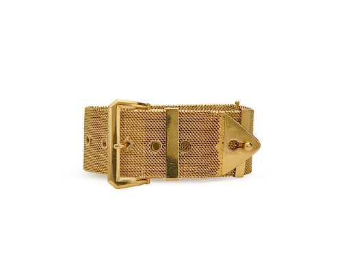 18K Gold Belt Buckle Bracelet