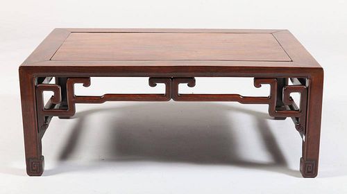 CHINESE CARVED HARDWOOD LOW TABLE