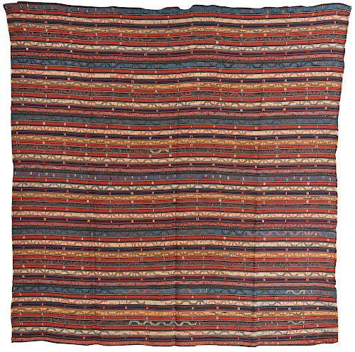 Wool Embroidered Jajim, Persia, ca. 1900; 5 ft. 7 in. x 5 ft. 8 in.