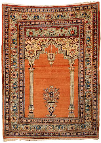 Tabriz Prayer Rug, Persia, ca. 1900; 6 ft. x 4 ft. 5 in.