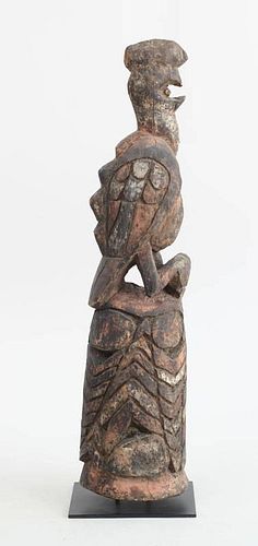 PAPUA NEW GUINEA CARVED WOOD POST