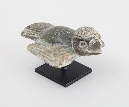 MEXICAN CARVED SOFTSTONE FIGURE OF A BIRD