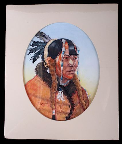 Native Portrait Tiltled "Mandan" by Tom Saubert
