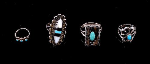 Navajo Sterling Silver Turquoise Rings