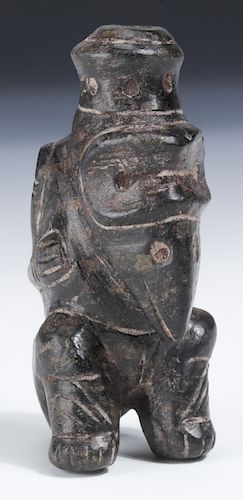 Taino Rare Sitting Shamanic Human to Bird Cohoba Inhaler (1000-1500 CE)