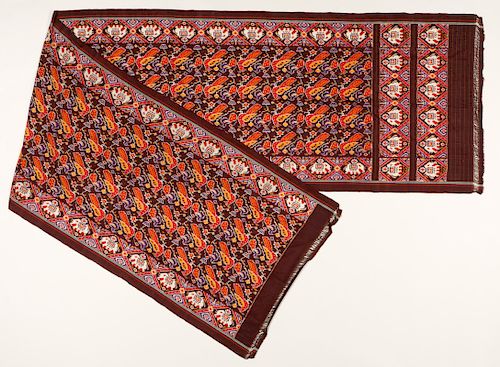 Vintage Silk Ikat Sari Panel, Hyderabad, India