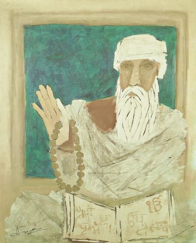 M.F. Husain (Indian, 1913-2011) "Guru Nanak Dev Ji"