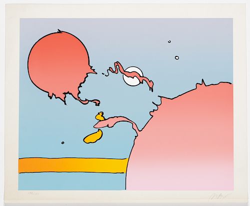 Peter Max (b. 1937) "Moonscape", 1978, serigraph, Along with Poster 