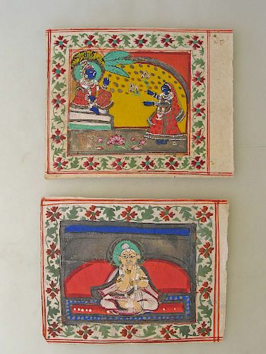 Two 19th C. Indian Miniature Paintings, Rajasthan 