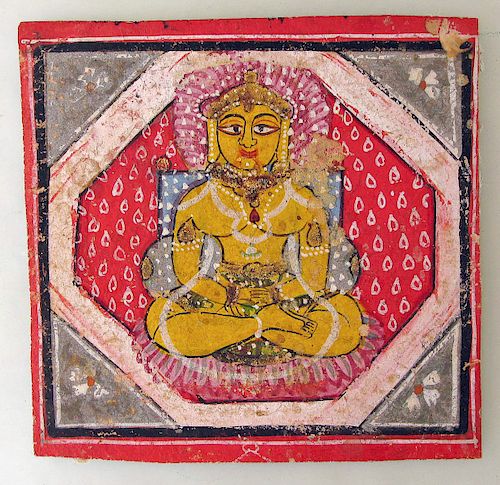 A 19th C. Jain Tirthankara Miniature Painting, Gujarat