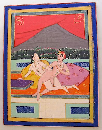 Indian Miniature Erotic Painting, Rajasthan